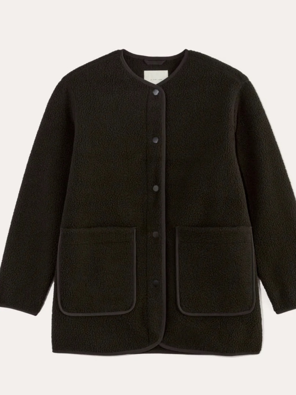 NEW Everlane Black Fleece Teddy Liner Jacket in Size Large - Picture 2 of 12